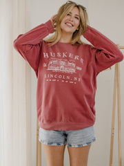 Nebraska Huskers Stadium Coordinates Red Sweatshirt