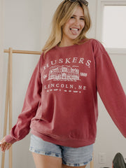 Nebraska Huskers Stadium Coordinates Red Sweatshirt