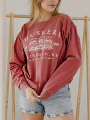 Nebraska Huskers Stadium Coordinates Red Sweatshirt