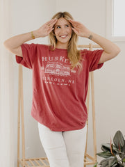 Nebraska Huskers Stadium Coordinates Red Tee