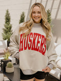 Nebraska Huskers Tall Boy Gray Mock Neck Reversible Sweatshirt
