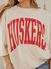 Nebraska Huskers Tall Boy Off White One Size Tee