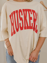 Nebraska Huskers Tall Boy Off White One Size Tee