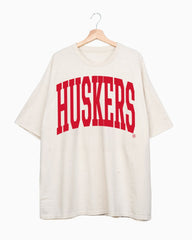 Nebraska Huskers Tall Boy Off White One Size Tee