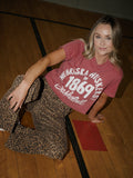 Nebraska Huskers Trademark Basketball Crimson CC Tee