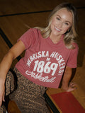 Nebraska Huskers Trademark Basketball Crimson CC Tee