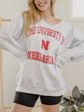 Nebraska Huskers Vintage Sport Ash Gray Flashdance Sweatshirt