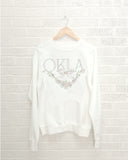 OKLA Swag White Thrifted Sweatshirt