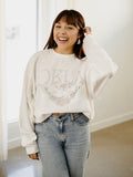 OKLA Swag White Thrifted Sweatshirt