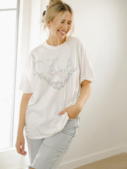 OKLA Swag White Thrifted Tee