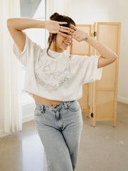 OKLA Swag White Thrifted Tee