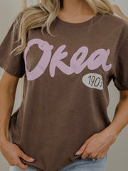 Oklahoma 1907 Puff Ink Washed Cocoa Heavyweight Tee