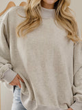 Oklahoma Sooners Tall Boy Gray Mock Neck Reversible Sweatshirt