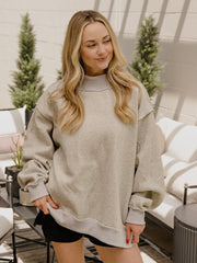 Oklahoma Sooners Tall Boy Gray Mock Neck Reversible Sweatshirt