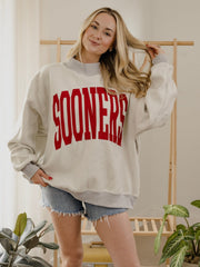 Oklahoma Sooners Tall Boy Gray Mock Neck Reversible Sweatshirt