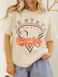 OSU Cowboys Baseball Home Base Off White Thrifted Tee