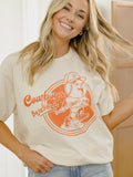 OSU Cowboys Baseball Run Off White Thrifted Tee