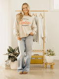 OSU Cowboys Baseball Stencil Sand Thrifted Sweatshirt