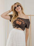 OSU Cowboys College Arch Black Off Shoulder Tee
