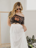 OSU Cowboys College Arch Black Off Shoulder Tee