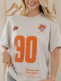 OSU Cowboys Crest Stamp Ash Gray Thrifted Tee