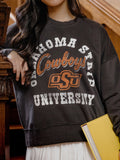 OSU Cowboys Draft Charcoal Hi-Dive Oversized Crew Sweatshirt