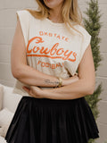 OSU Cowboys Football Stencil Off White Tank