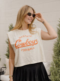 OSU Cowboys Football Stencil Off White Tank