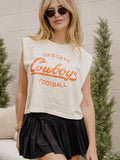 OSU Cowboys Football Stencil Off White Tank