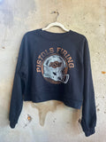 OSU Cowboys Helmet Circle Black Cropped Sweatshirt