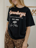 OSU Cowboys Letterman Black Thrifted Tee