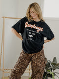 OSU Cowboys Letterman Black Thrifted Tee