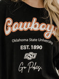OSU Cowboys Letterman Black Thrifted Tee