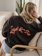 OSU Cowboys Lyric Puff Ink Black Hi-Dive Oversized Crew Sweatshirt