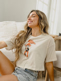 OSU Cowboys Mascot Flag Off White Cropped Tee