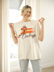 OSU Cowboys Mono QB Off White Thrifted Tee