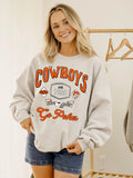 OSU Cowboys Patches 25 Ash Gray Thrifted Sweatshirt