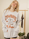 OSU Cowboys Patches 25 Ash Gray Thrifted Sweatshirt