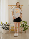 OSU Cowboys Quilted Puff Ink Ash Gray Thrifted Tee