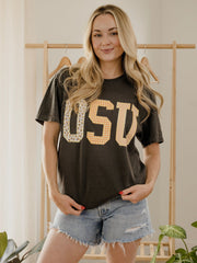 OSU Cowboys Quilted Puff Ink Pepper CC Tee