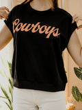 OSU Cowboys Script Black Sleeveless Sweatshirt - NOT AVAILABLE FOR WHOLESALE PURCHASE