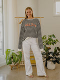 OSU Cowboys Simple Script Black/White Stripe Hi Dive Sweatshirt