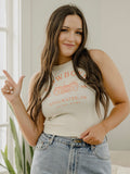 OSU Cowboys Stadium Coordinates Off White Micro Cropped Tank