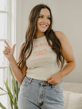 OSU Cowboys Stadium Coordinates Off White Micro Cropped Tank