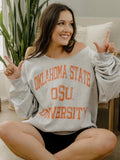 OSU Cowboys Vintage Sport Ash Gray Flashdance Sweatshirt