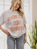 OSU Cowboys Vintage Sport Ash Gray Thrifted Tee