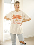 OSU Cowboys Wave Arch Off White Thrifted Tee