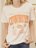 OSU Cowboys Wave Arch Vintage White Ellie Perfect Tee