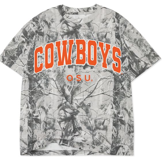 OSU Cowboys Filled Gault Black/White Camouflage Tee