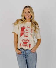 OU Barry Switzer Football Ivory Tee